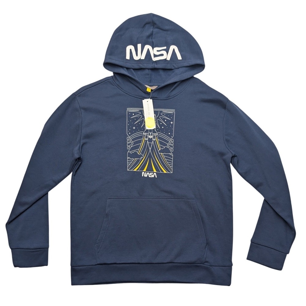 NWT Rumi + Ryder NASA Hoodie Boys XL 16-18 Navy Blue Space Shuttle Graphic